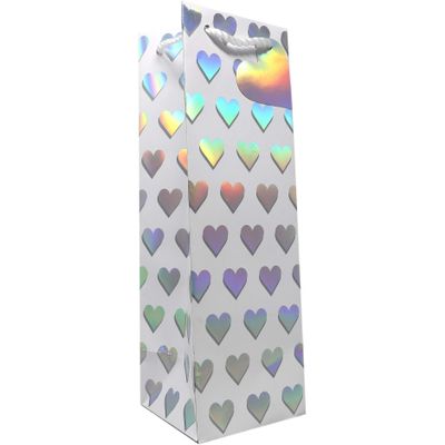 Jillson Roberts Wine Bottle Gift Bags, Party Favor Totes, True Love with Holographic Accents, 30 Pieces