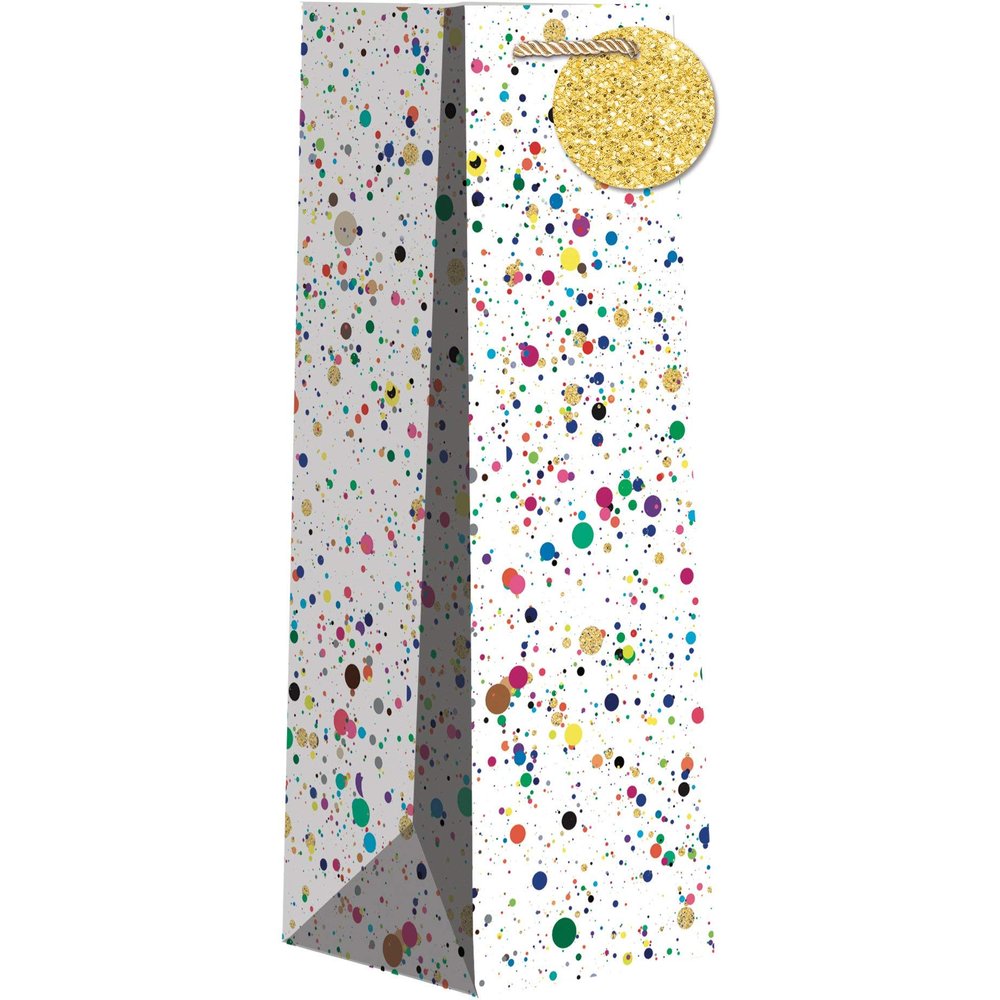 Jillson Roberts Wine Bottle Gift Bags, Party Favor Totes, Splatter with Foil Accents, 60 Pieces