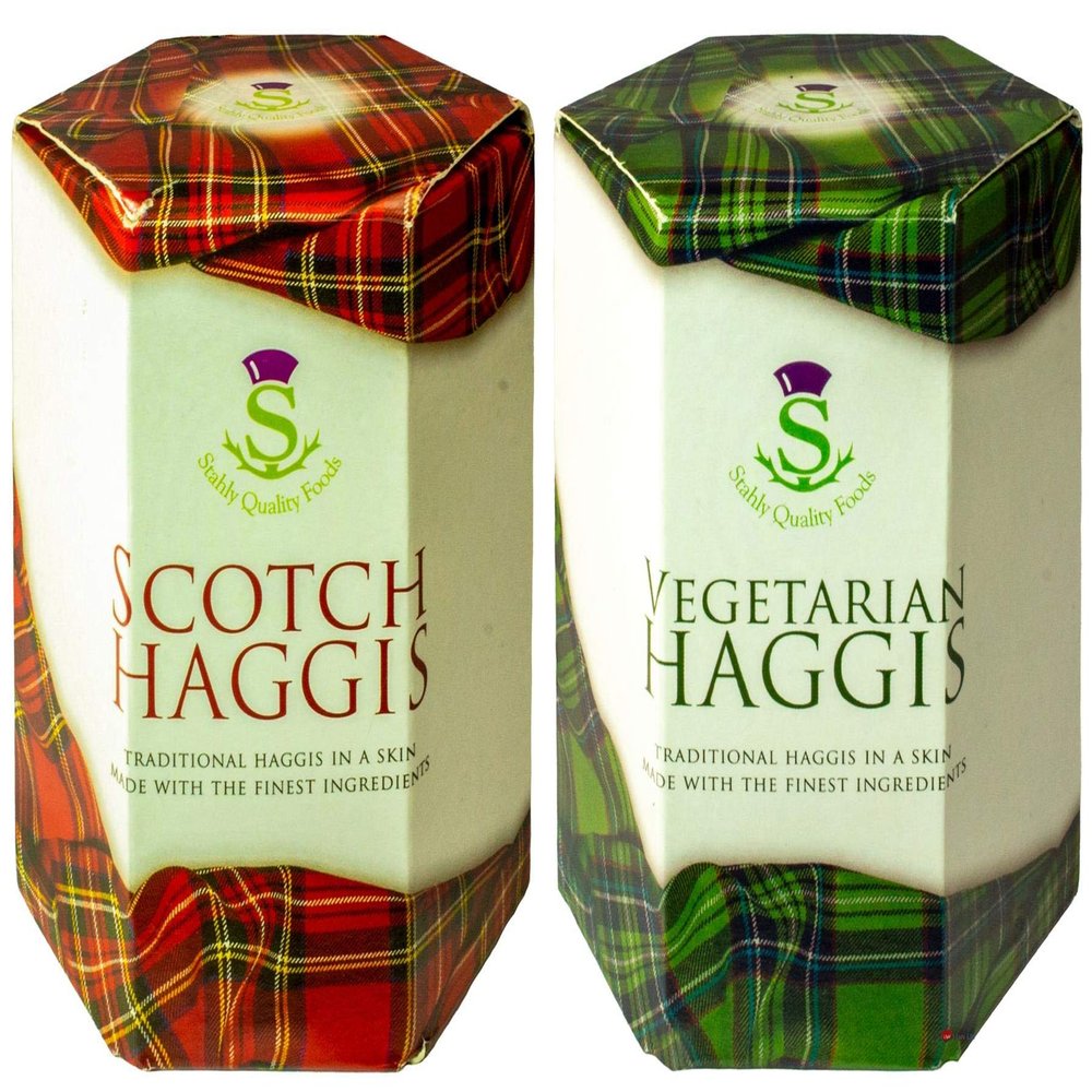 2 Pack Scottish Haggis and Vegetarian Haggis in a Can - Canned Haggis Food Scottish Gifts Scotland's National Dish