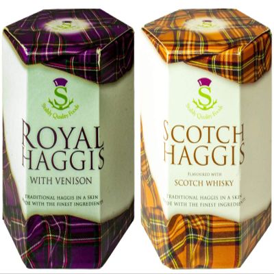 2 Pack Scottish Venison Haggis and Scotch Whisky Haggis in a Can - Canned Haggis Food Scottish Gifts Scotland's National Dish