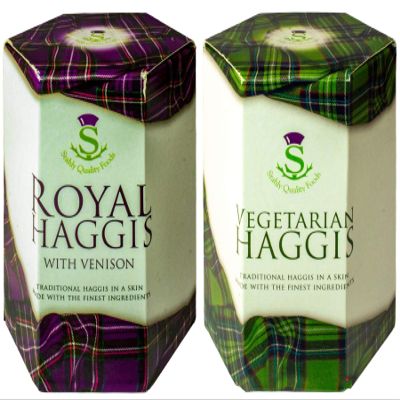 2 Pack Scottish Venison Haggis and Vegetarian Haggis in a Can - Canned Haggis Food Scottish Gifts Scotland's National Dish