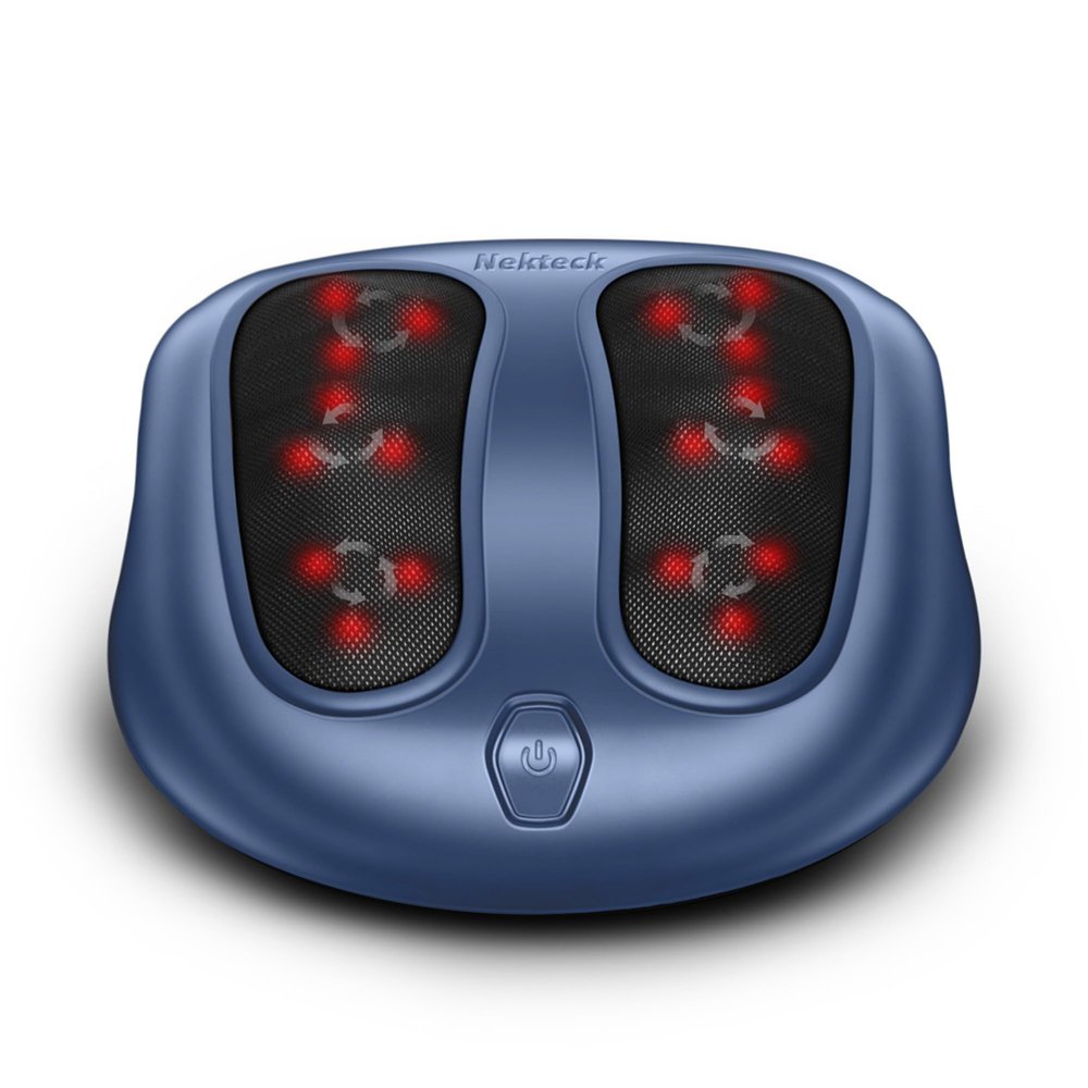 Nekteck Foot Massager with Heat, Shiatsu Foot Massager for Neuropathy, Plantar Fasciitis, Electric Heated Foot Massage Machine for Pain Relief and Circulation, Gifts for Man Woman Her Him Birthday