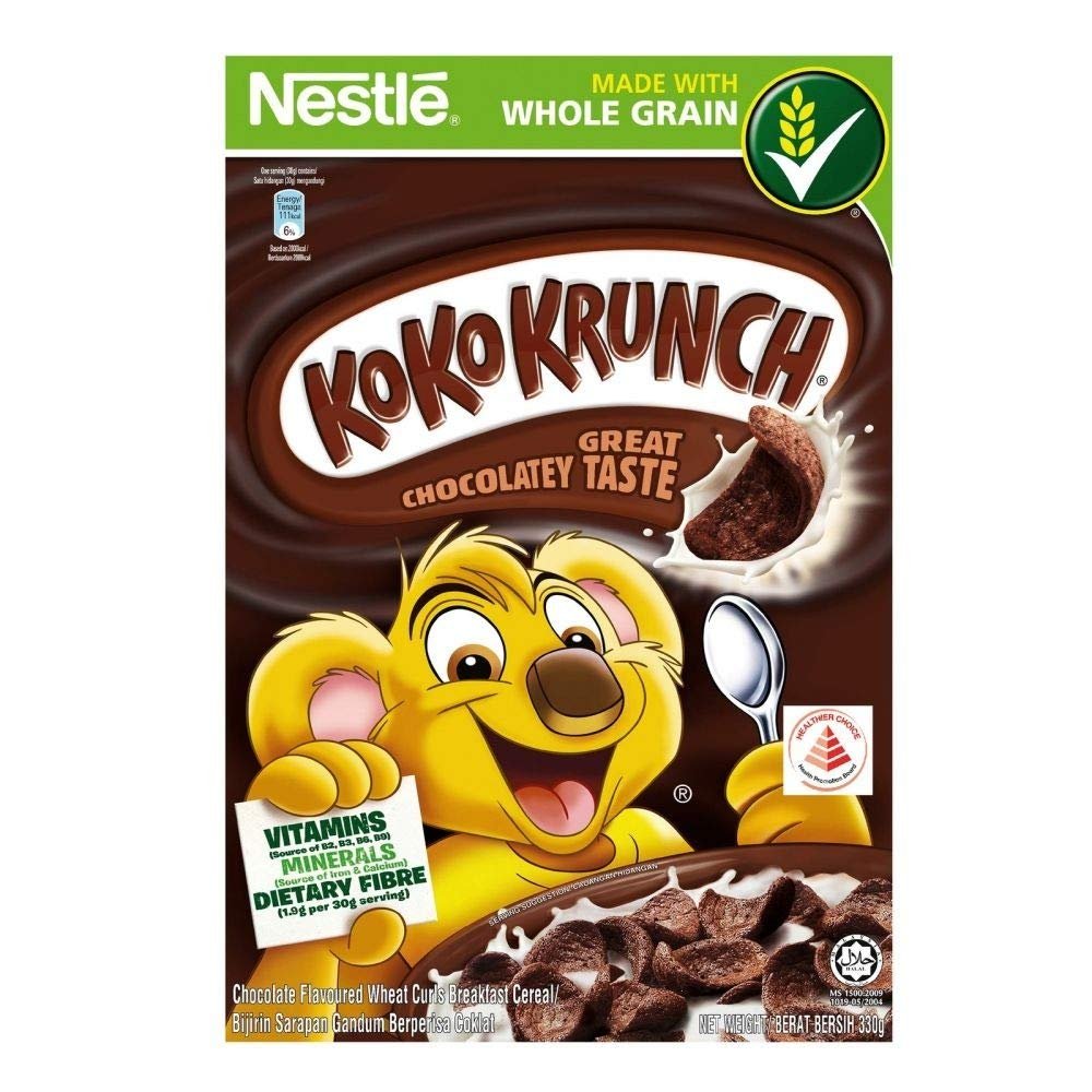 1 Box Koko Krunch Wheat Curls Breakfast Cereal - Malaysia Version (330g)