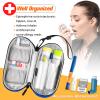 SITHON EpiPen Medical Carrying Case Insulated, Travel Medication Organizer Bag Emergency Medical Pouch Holds 2 EpiPens, Asthma Inhaler, Anti-Histamine, Auvi-Q, Allergy Medicine Essentials, Blue view 2