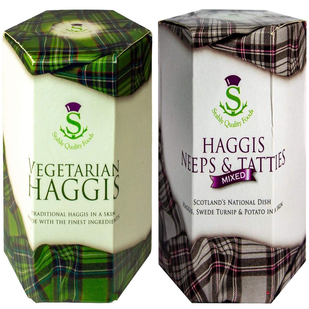 2 Pack Scottish Vegetarian Haggis and Neeps & Tatties Haggis Mix in a Can - Canned Haggis Food Scottish Gifts Scotland's National Dish
