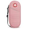 SITHON EpiPen Medical Carrying Case Insulated, Travel Medication Organizer Bag Emergency Medical Pouch Holds 2 EpiPens, Asthma Inhaler, Anti-Histamine, Auvi-Q, Allergy Medicine Essentials, Pink view 1
