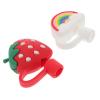 2 Pcs Creative Cloud Shape Straw Plugs - Funny Straw Caps (Red White) Party Decor view 1