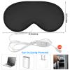 2 Pieces Silk Heated Eye Mask for Dry Eyes USB Steam Warm Compress for Puffy Eyes Adjustable Temp Sleep Eye Mask for Dry Eye, Chalazion, Blepharitis, Stye (Black, Pink) view 3