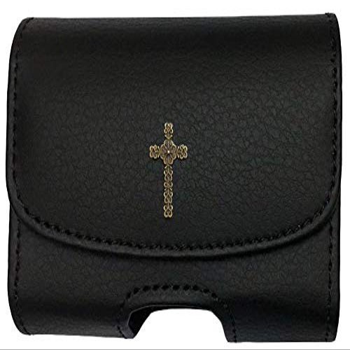 Premium 3D Metal Cross Pouch case with Belt Clip for Dexcom G6 Mobile CGM Receiver (Mobile Continuous Glucose Monitoring) (Horizontal/1/black/cross3#Cooper)