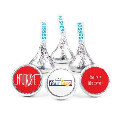 108ct Personalized Nurse Appreciation Stickers for Kisses Candy (108 Count) - Add Your Logo