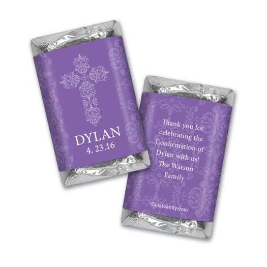 75ct Confirmation Candy Favors Personalized Miniatures (75 Pack) Purple