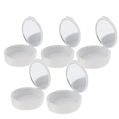 5 pcs Portable Denture Travel Case with Mirror, Mouthguard Dentures Leak-Proof Storage Box