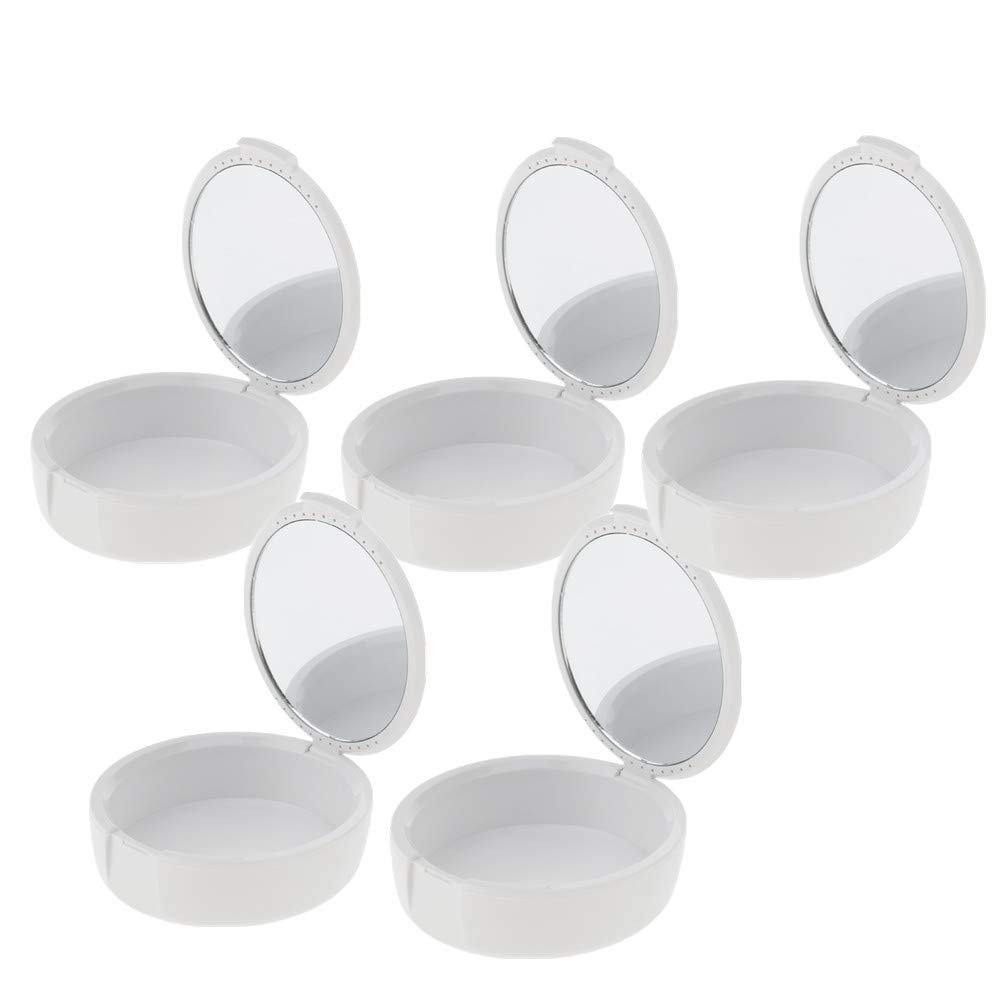 5 pcs Portable Denture Travel Case with Mirror, Mouthguard Dentures Leak-Proof Storage Box