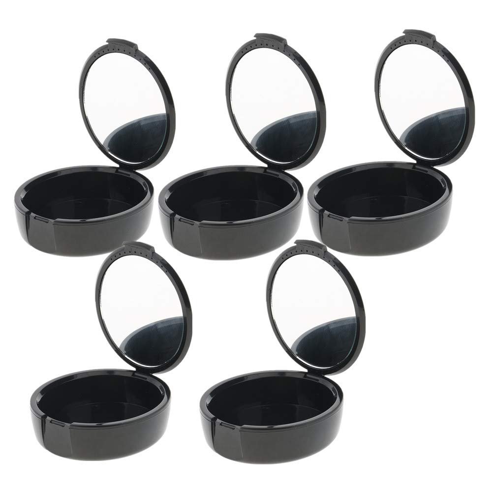 5 pcs Leak-Proof Denture Travel Case with Mirror, Mouthguard Dentures Storage Box