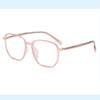 Retro big frame myopia glasses frame men and women new non-degree flat anti-blue light plain face tr90 glasses frame (Light Pink) view 1