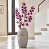 Larksilk 34" Purple Silk Dendrobium Orchid Realistic Faux Orchid Stem with 17 Lifelike Flowers for Vases & Decor view 2