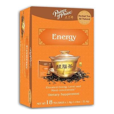 Prince of Peace Energy Tea - 2 Pack of 18 Herbal Energizing Tea Bags Each - Healthy Energy Drink