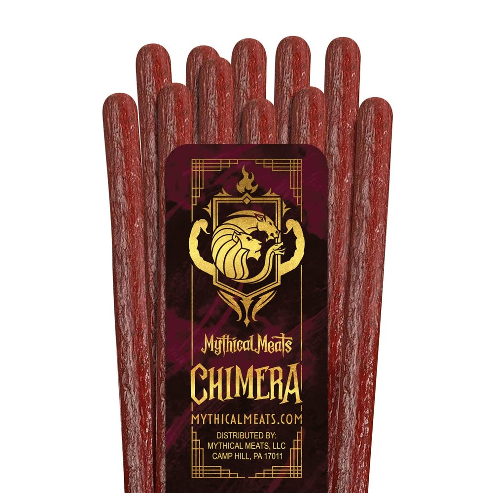 Mythical Meats Original Flavor Chimera 12-Pack Snack Sticks  Venison Fire w/Beef  Dried & Dehydrated Meats Seasoned to Perfection  High Protein Snacks