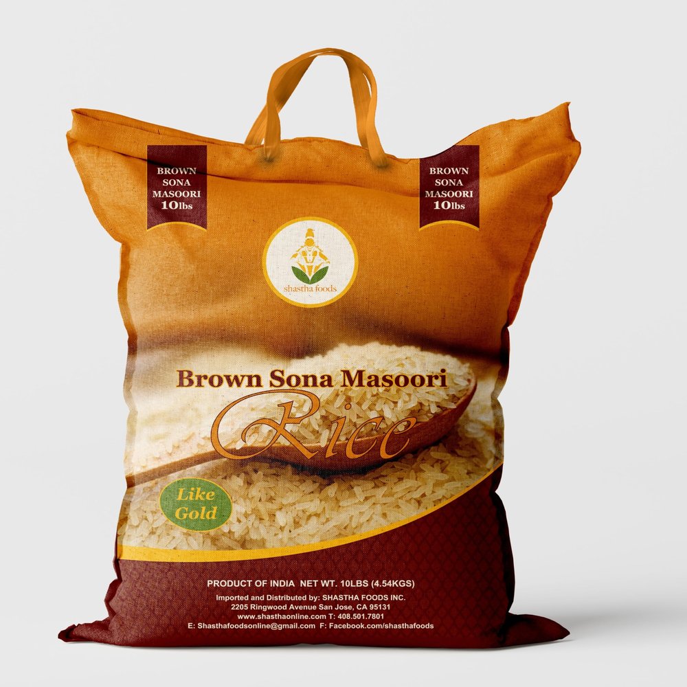 Shastha Brown Sona Masoori Rice 10 Lbs (pack of 1)