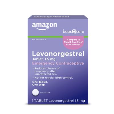 Amazon Basic Care Levonorgestrel 1.5 mg  Emergency Contraceptive Tablet, Morning After Pill, 1 Count (Compare to Plan B One-Step) (Packaging may vary)
