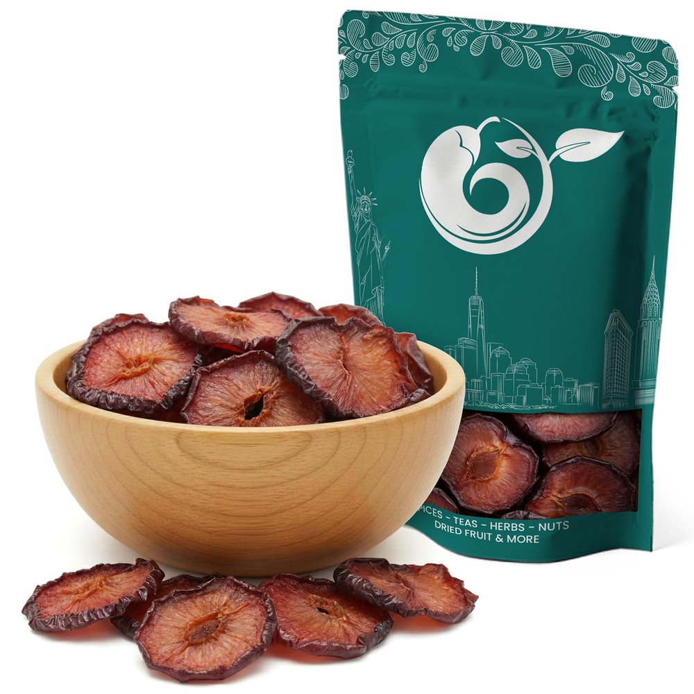 NY Spice Shop Dried Red Plums Slices- 3 Pound Angelino Red Plums Fruit Snacking - Dehydrated Natural Dried Plum Fruit Slices for Baking, Smoothies - Healthy Plum Snacks for Dessert Party Snack
