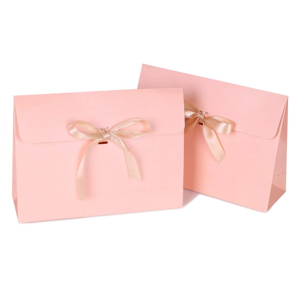 10Pcs Envelope Presents Box Rectangle Paperboard Presents Packaging Box with Ribbon Bowknot Lingerie Scarves Shirt Envelope Wrapping Box Bag for Birthday Wedding Anniversary Bridal Shower Xmas Party