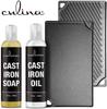 Culina Cast Iron Cleaning Kit A Cleaner Bundled with Cast-Iron Conditioner Oil 8oz Kosher Certified Protect your hands 100% natural view 2