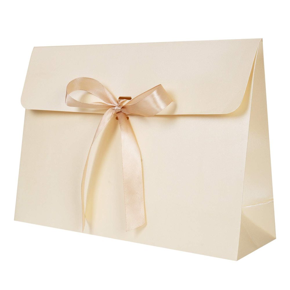 10Pcs Envelope Presents Box Rectangle Paperboard Presents Packaging Box with Ribbon Bowknot Lingerie Scarves Shirt Envelope Wrapping Box Bag for Birthday Wedding Anniversary Bridal Shower Xmas Party