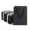 HUAPRINT Black Paper Bags With Handles - 12 Pack, 6x6x6 Inch Square Size, Gift, Shopping, Kraft, Party, Favor, Birthday, Goody, Take-Out, Merchandise, Retail view 1