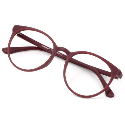 VisionGlobal Blue Light Blocking Glasses for Women/Men, Anti Eyestrain, Computer Reading, TV Glasses, Stylish Oval Frame, Anti Glare (Red, +3.75 Magnification)
