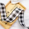 CT CRAFT LLC Plaid Cambridge Gingham Buffalo Wired Ribbon 1.5" x 20 Yards Black and White for Christmas Home Decor Tree Topper Bow Gift Wrapping DIY Crafts Wreath Garland Wedding view 4