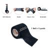 [24Pack 2" x5 Yards] Carbou-Self Adhesive Bandages Sports Wrap, Athletic Elastic Cohesive Bandage for Sports, Injuries, Treatments, and Recovery, First Aid Tape Vet Wrap for Cat, Dog Black view 2