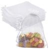 100pcs White Organza Gift Bags 6X9 Inch Sheer Mesh Bags Drawstring for Jewelry Wedding Favor Baby Shower Party Treat Bags view 1