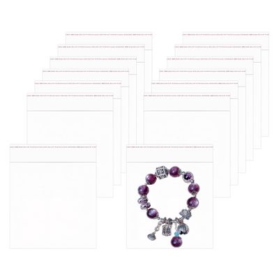 1000pcs Self Adhesive Cellophane Bags 4" x 4" Small Clear Cello Bags Self-Sealing Plastic OPP Bags 1 Mil for Jewelry Earrings Candies Bakery Candle Cookie (9 Sizes to Choose from)