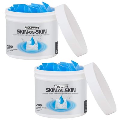 2Toms Skin-On-Skin Hydrogel Squares for Blisters, Chafing, Stings, Irritations, and Pain Relief, 200 1-Inch Squares, Twin Pack