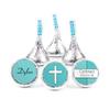 200ct Personalized Confirmation Candy Kisses Favors - Candy Included - No Assembly Required - Pool Blue Cross view 1