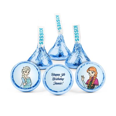 108ct Personalized Frozen Themed Birthday Party Favors Stickers for Kisses (108 ct)
