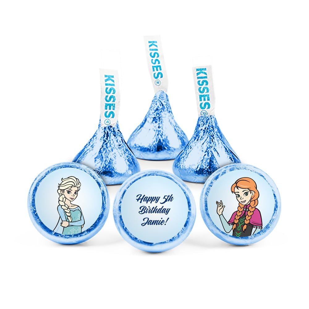 108ct Personalized Frozen Themed Birthday Party Favors Stickers for Kisses (108 ct)