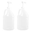 1 Gallon Natural HDPE Round Handleware Container, 38-400 with White Pump  2 Pack view 1