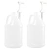 1 Gallon Natural HDPE Round Handleware Container, 38-400 with White Pump  2 Pack view 2
