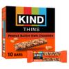 KIND THINS Peanut Butter Dark Chocolate Bars, Gluten Free, 100 Calories, 0.74 oz bars, 10 count view 1