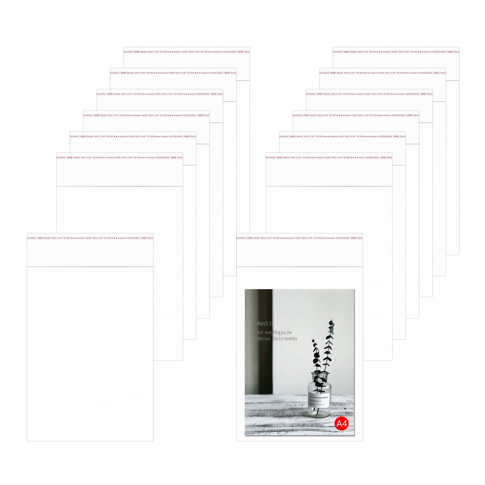 BornFeel Clear Resealable Adhesive Bags 10" x 13" 200pcs Plastic Cellophane Poly Self-Sealing OPP Bags for Clothes, T-Shirts, Handicraft, Apparel