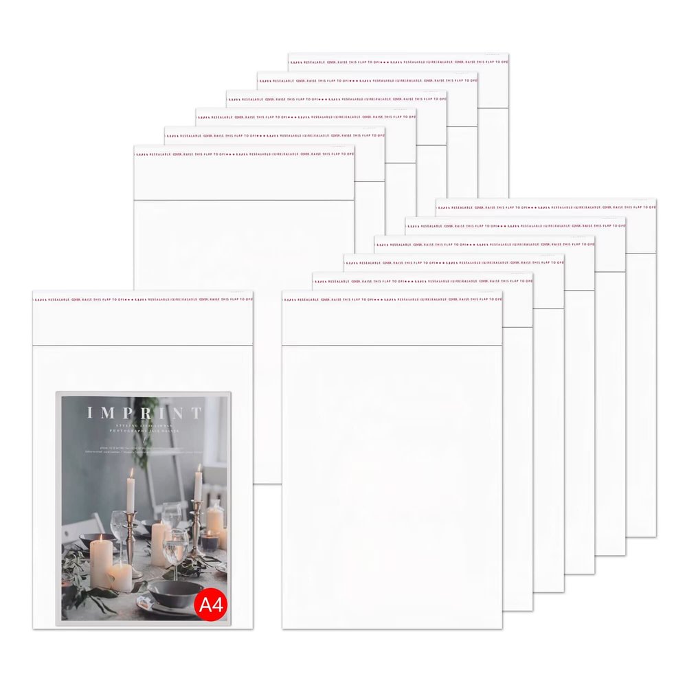 200 pcs 11 x 14 '' Clear Cello Plastic Poly Bags Self Sealing Cellophane Bags Resealable Cello Poly Bag for Prints Photos Documents Gifts Clothing T-shirt 10 Sizes to Choose from
