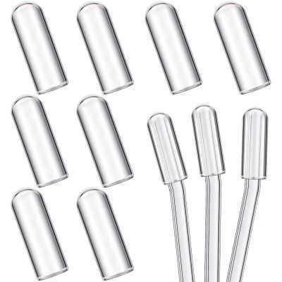 10 Pieces Glass Straw Tips Cover Reusable Drinking Straw Tips Cap Clear Lids(15 mm)