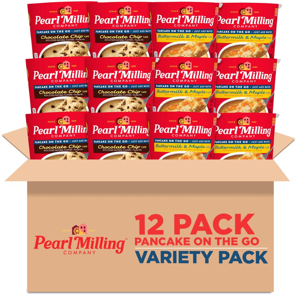 Pearl Milling Company Pancake Cups, 2 Flavor Variety, 2.11 Oz, Pack of 12