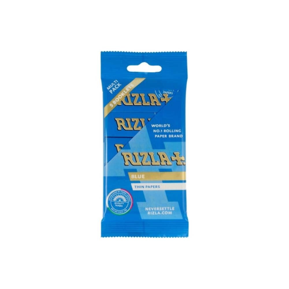 5 booklets - Rizla Blue Regular 70mm Thin Rolling Paper