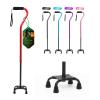 BeneCane Quad Cane Adjustable Walking Cane with Offset Soft Cushioned Handle for Men & Women Lightweight Comfortable with 4-Pronged feet for Extra Stability(red) view 1