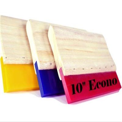10" Size - Screen Printing Econo Wood Handle Squeegee - Choose Your Duro (80 Duro - Blue)