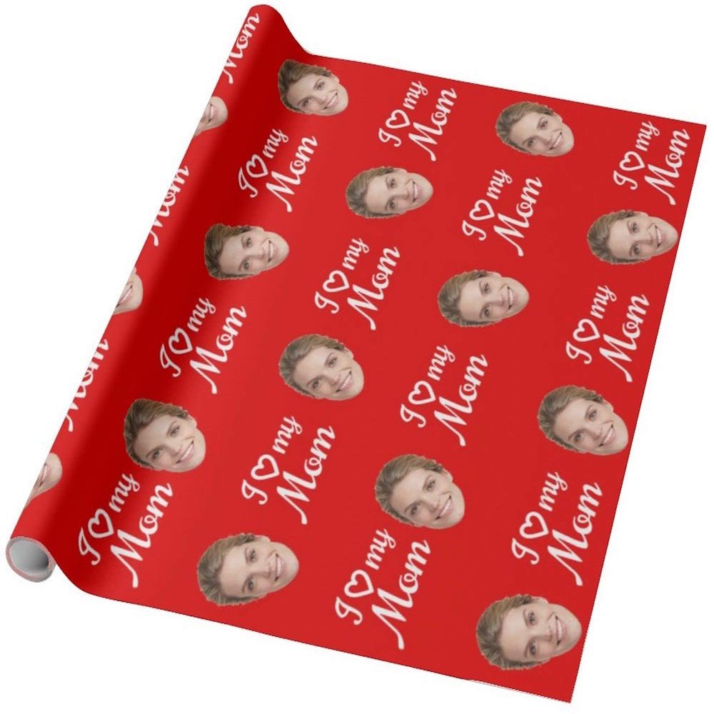 Custom Face Crop Wrapping Papers (30"x36") for Mother's Day - Print Your Picture, Photo - Best Personalized Gift Wrapping Paper Roll for Moms