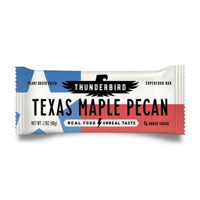 Thunderbird Bars Energy Snack, Gluten-Free with Protein, Healthy Real Food, Vegan Paleo Non-GMO, No Added Sugar, Texas Maple Pecan Flavor (12 Count, 1.7 oz. Bars)